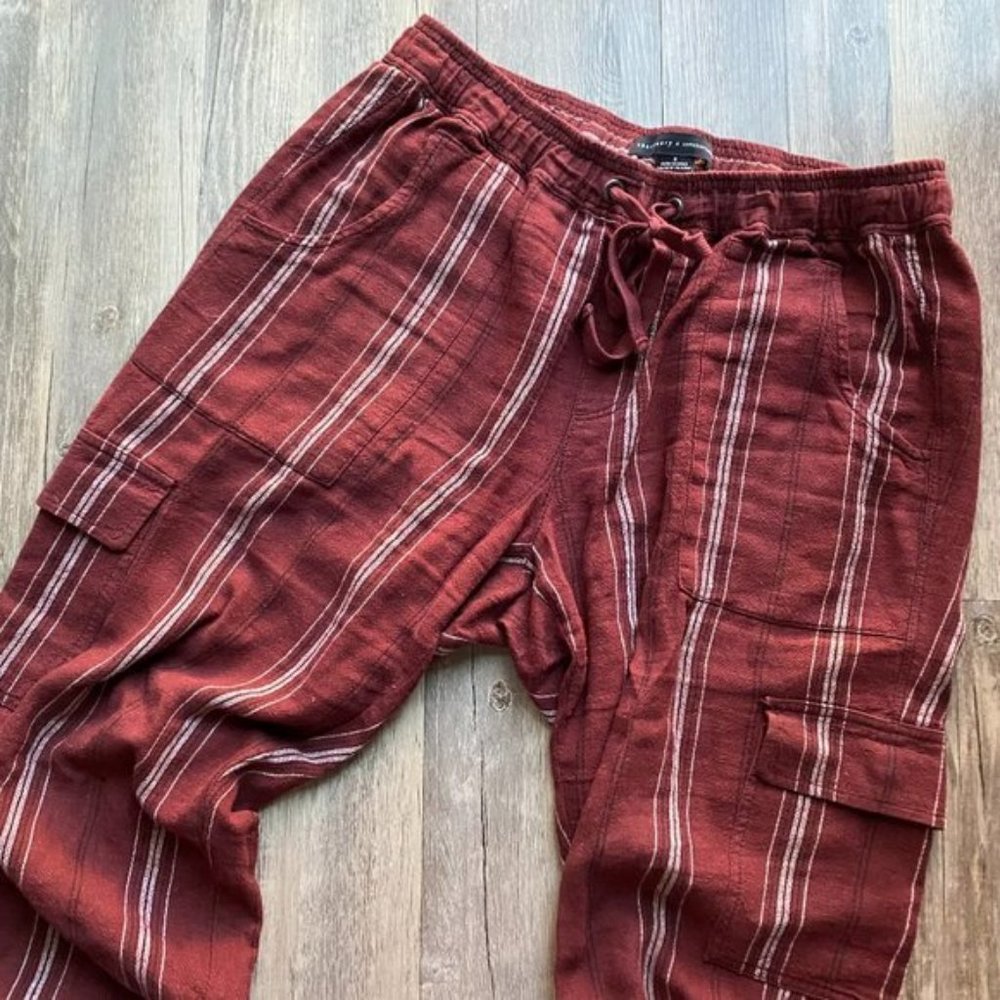 Anthropologie Stripped Linen Pants